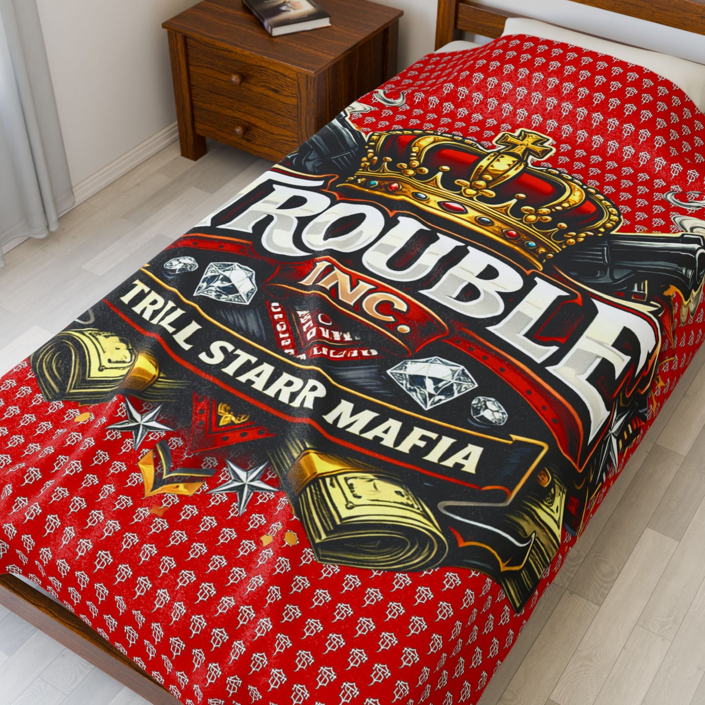 TRILL STARR Velveteen Plush Blanket (TROUBLE INC. EDITION)