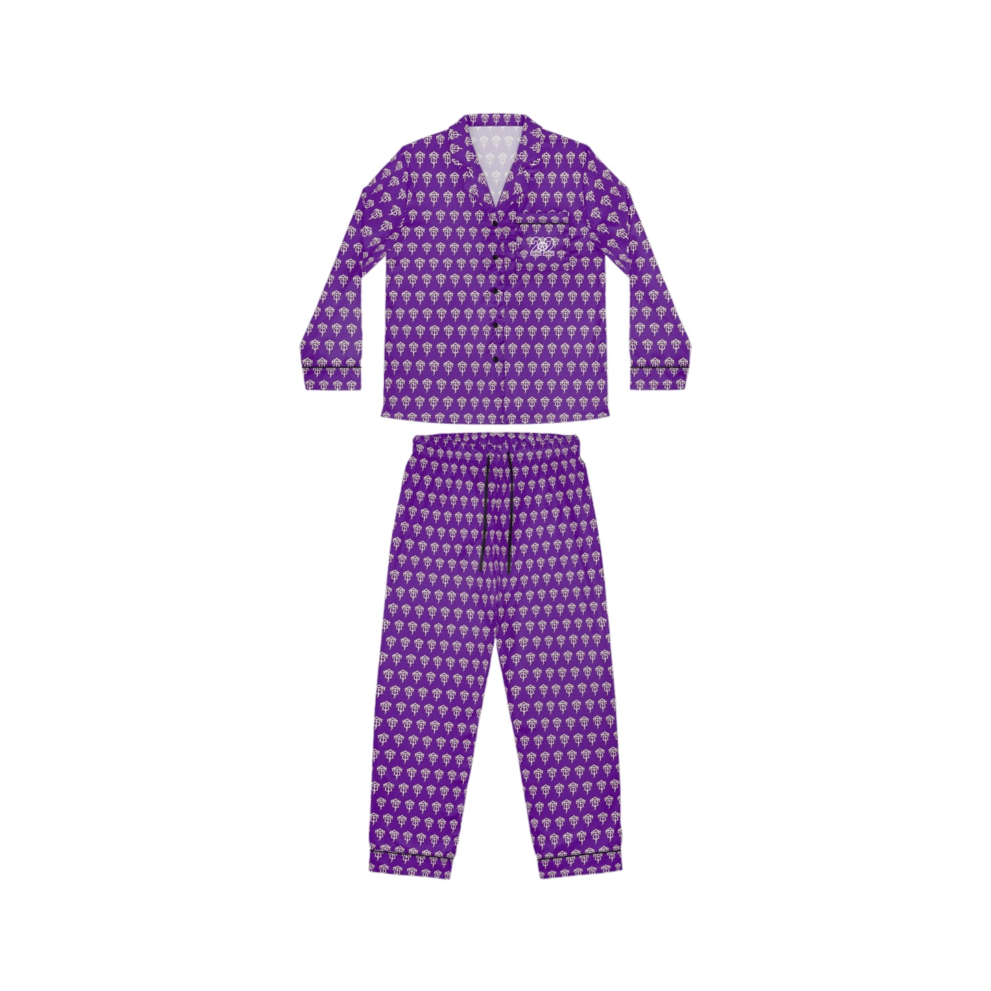 TRILL STARR PURPLE Women's Satin Pajamas (AOP)