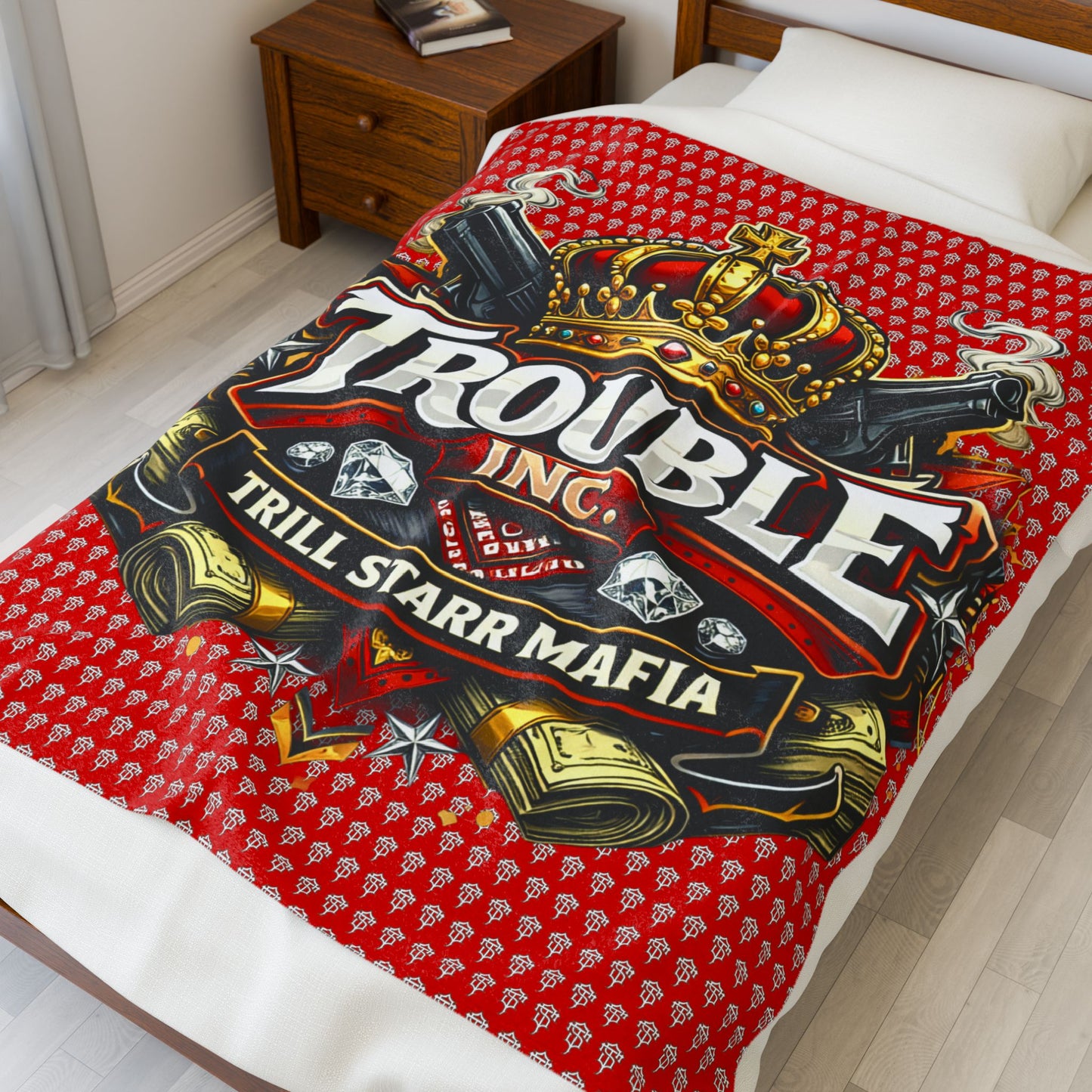 TRILL STARR Velveteen Plush Blanket (TROUBLE INC. EDITION)