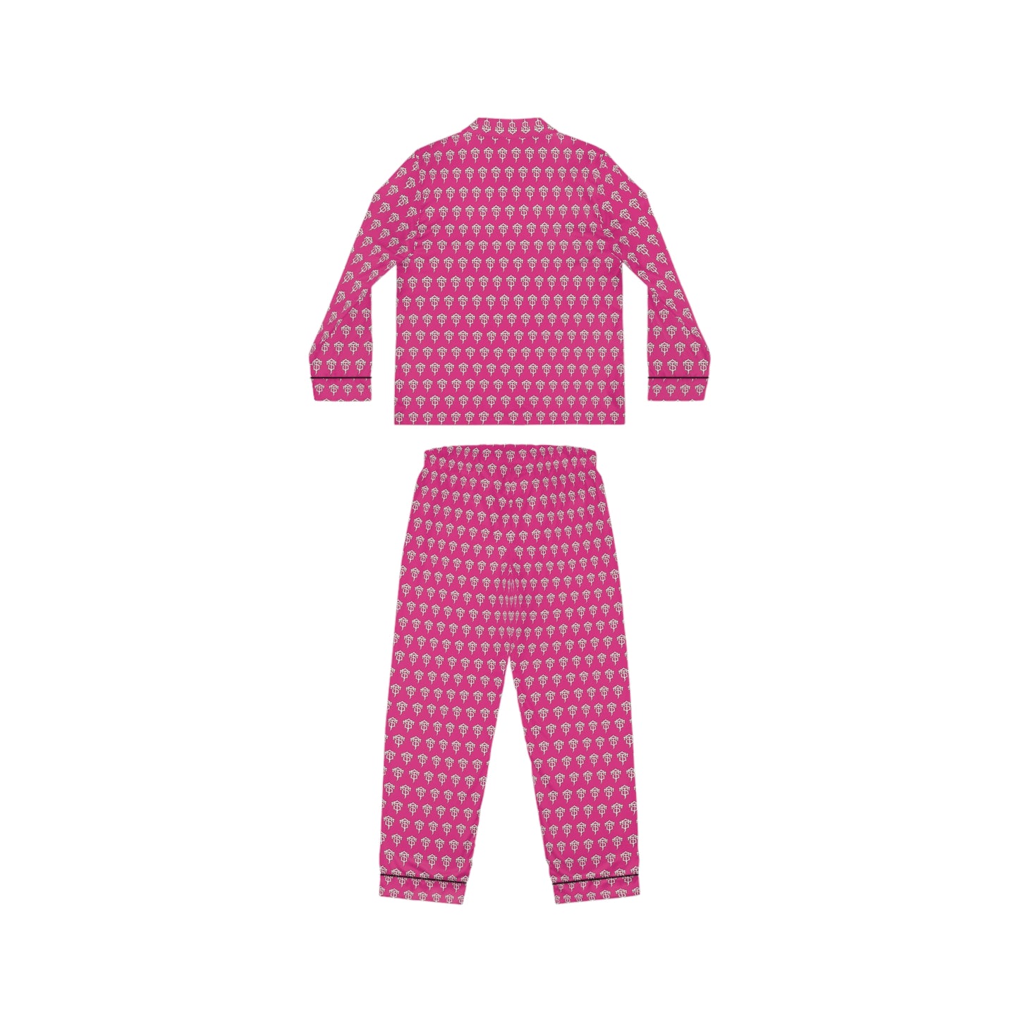 TRILL STARR Pink Women's Satin Pajamas (AOP)