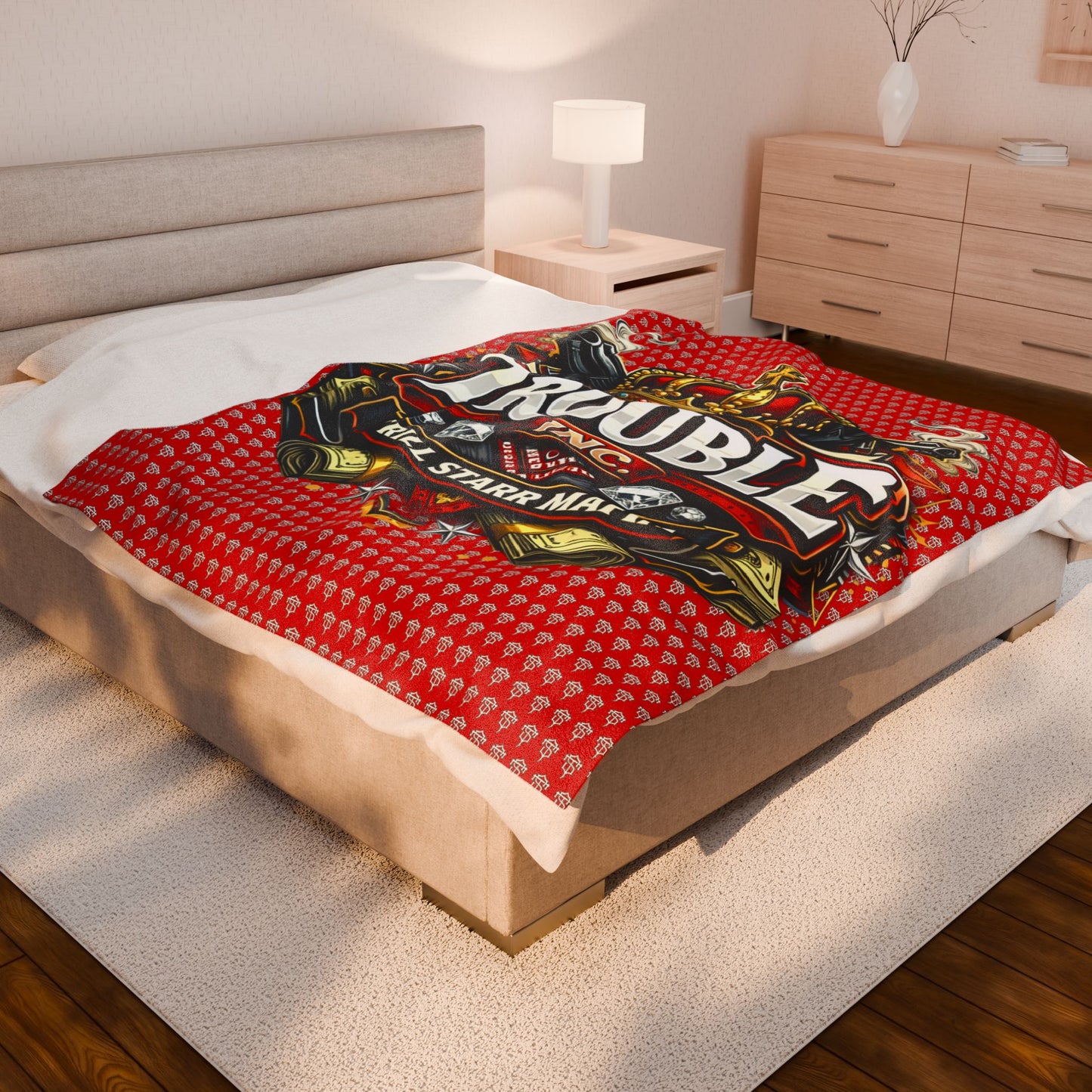 TRILL STARR Velveteen Plush Blanket (TROUBLE INC. EDITION)